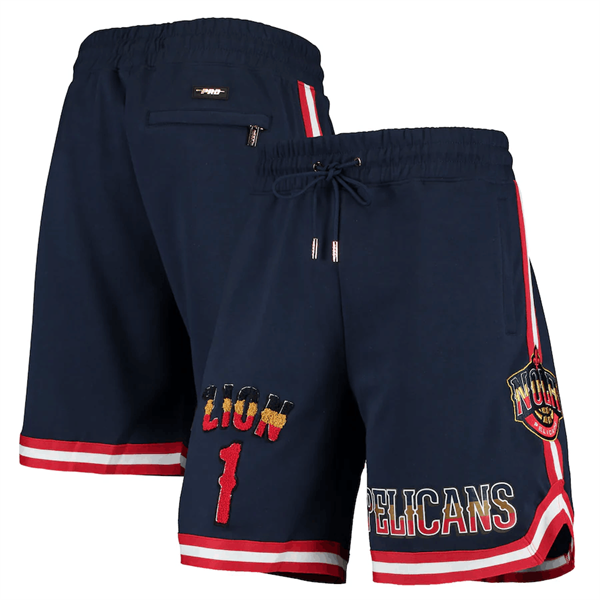 Men's New Orleans Pelicans #1 Zion Williamson Navy Shorts
